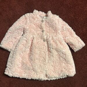 Blueberi Boulevard Pink Rosette Kids Coat
